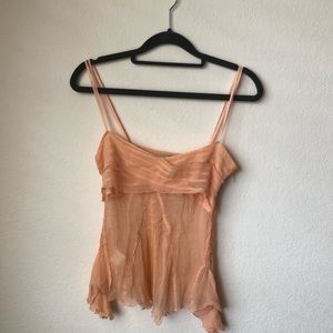 Max Studio 100% Silk Peach Blouse/Camisole